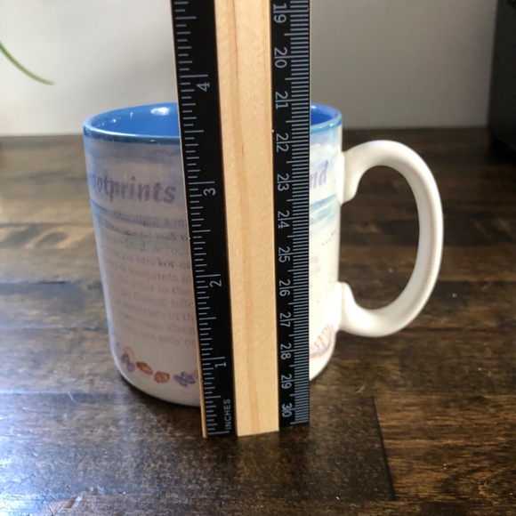 "Footprints in the Sand" Mug, Beach Sand Shells Coffee Tea Hot Cocoa Soup 11 oz - Picture 6 of 7